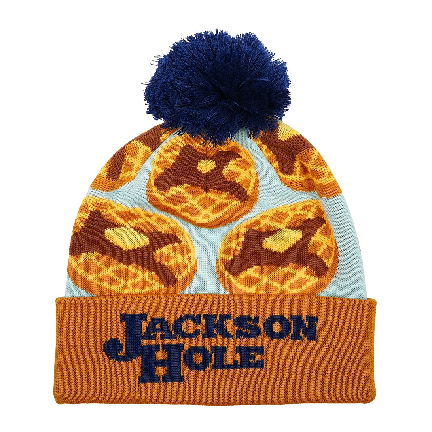 JH WAFFLE LIGHT BLUE BEANIE – Jackson Hole Mtn Resort